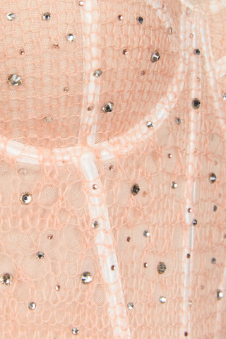 Down Lace Crystal Mini Corset Dress