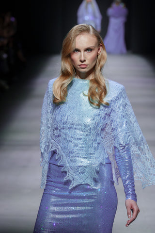 Down Lace Crystal Cape