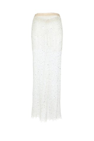 Maxi Down Lace Crystal Unlined Skirt