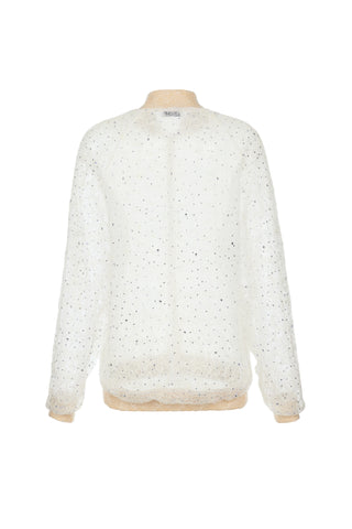 Down Lace Crystal Bomber Jacket