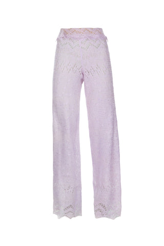 Down Lace Crystal Straight Unlined Pants