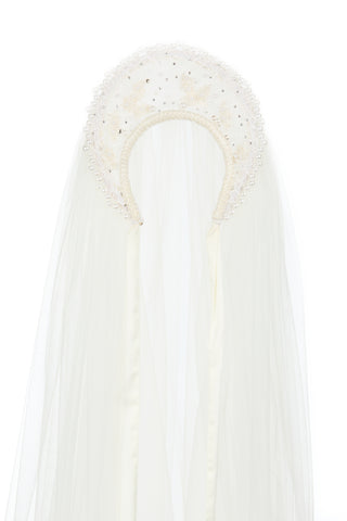 Down Lace Crystal Kokoshnik With Veil