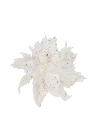 Down Lace Crystal Flower Brooch