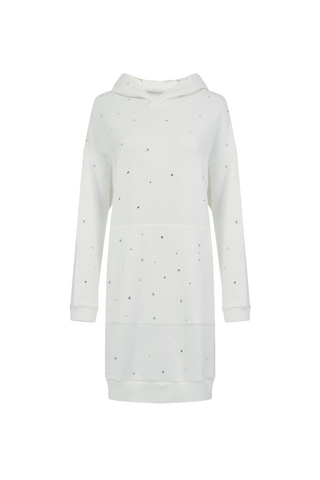 Hoodie-dress  embellished with  crystals